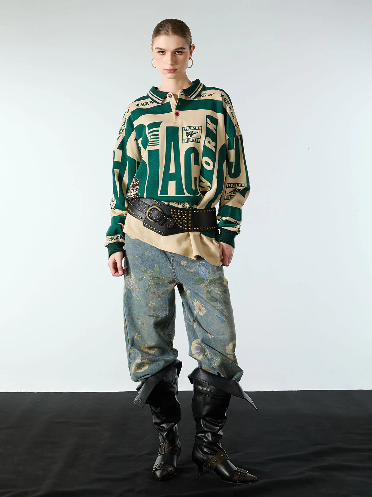 Retro Typography Polo Tee -1252 - Image 4