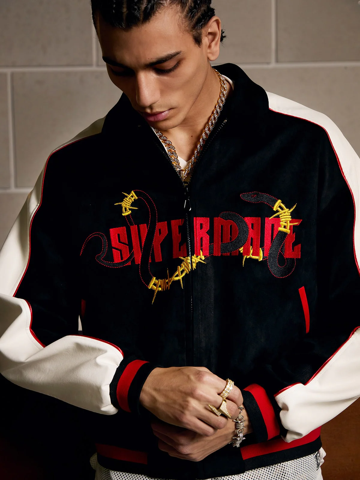 Original Embroidered Jersey Bomber Jacket - 2346 - Image 8