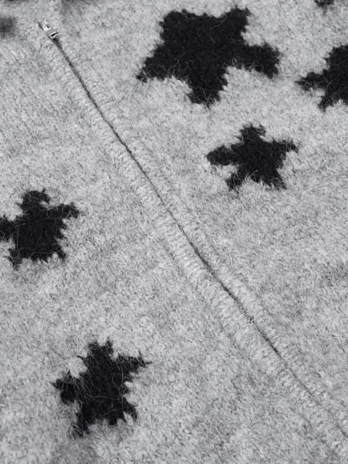 Casual Star Jacquard Double-Zip Cardigan Sweater - Image 13