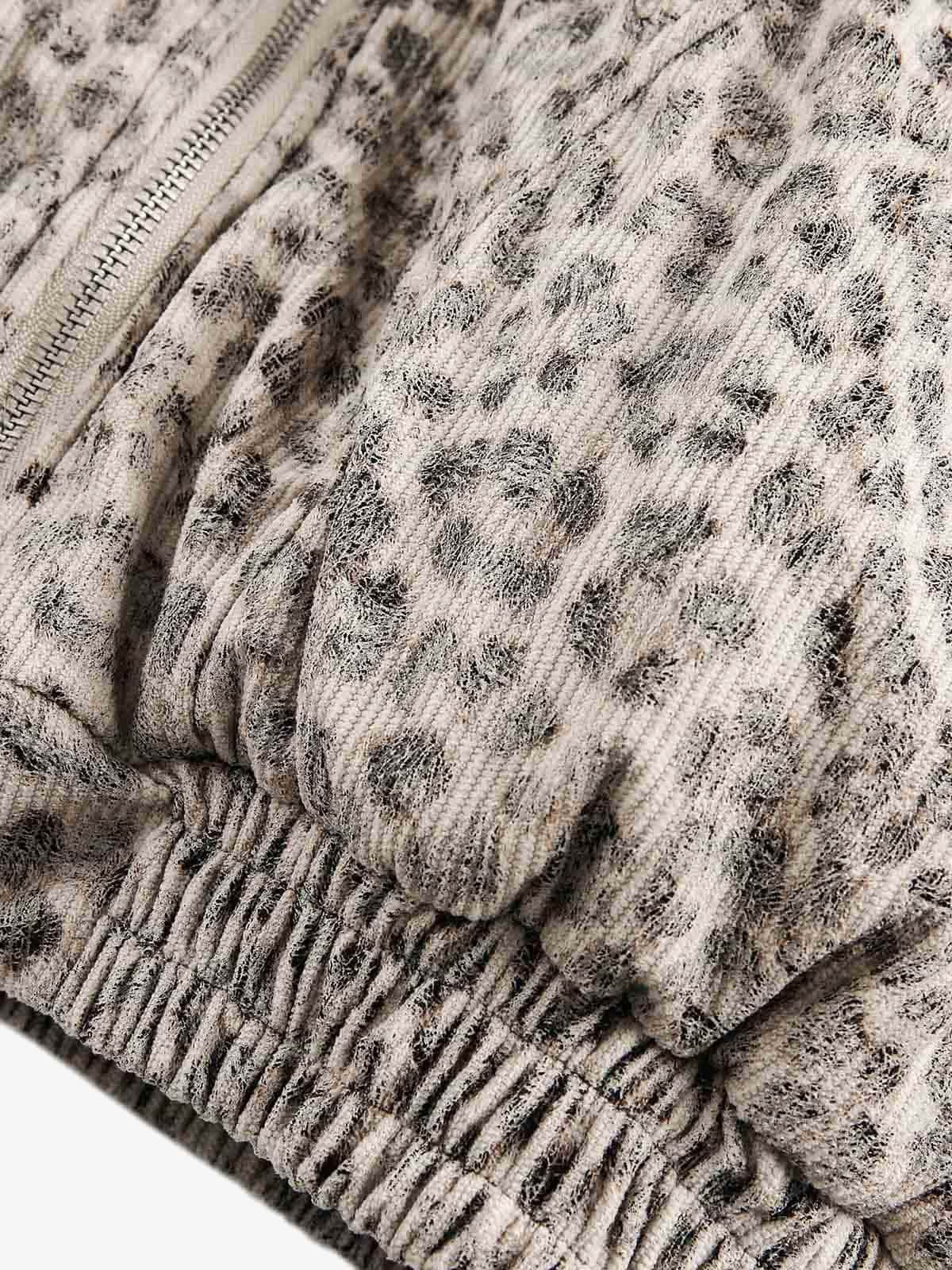 Cotton Cheetah Print Mink Fur Hooded Jacket - 2270 - Image 13