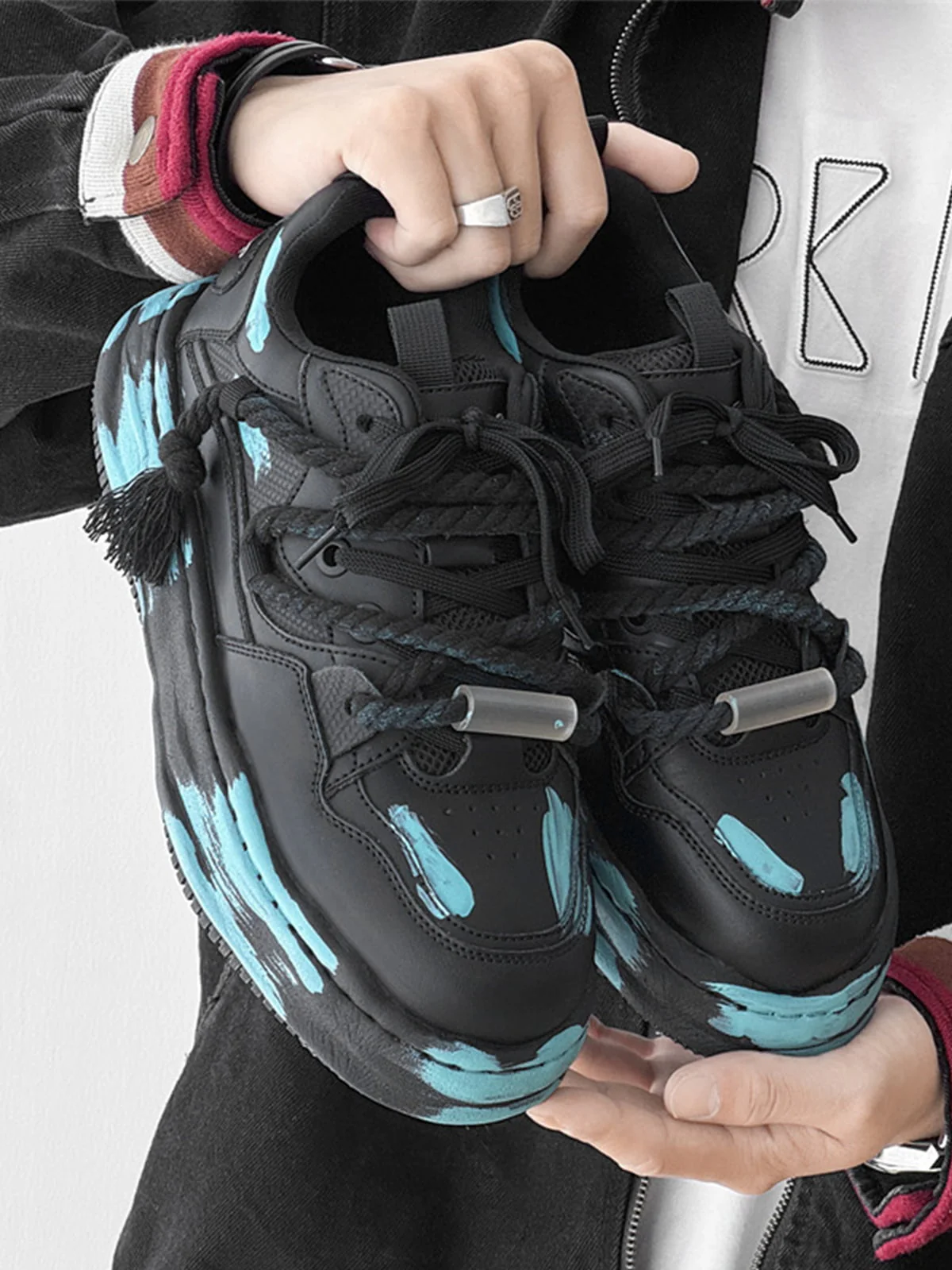 Colorful Graffiti Design Platform Sneakers - Image 5