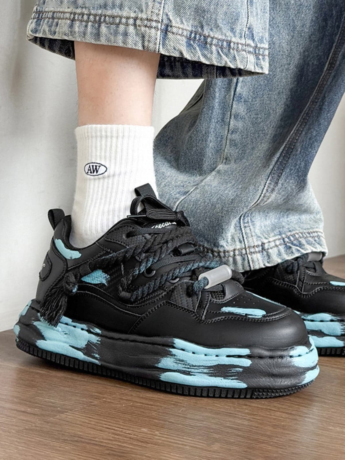 Colorful Graffiti Design Platform Sneakers - Image 6