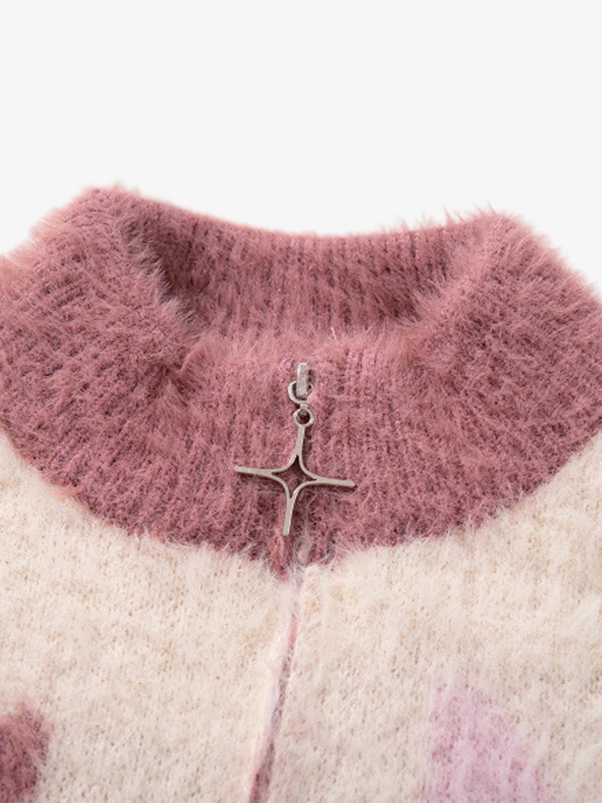 Contrast Stripe Butterfly Jacquard Half-zip Sweater - Image 9