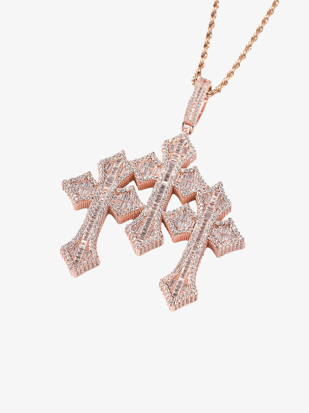 Cross Zircon Pendant Copper Necklace - Image 3