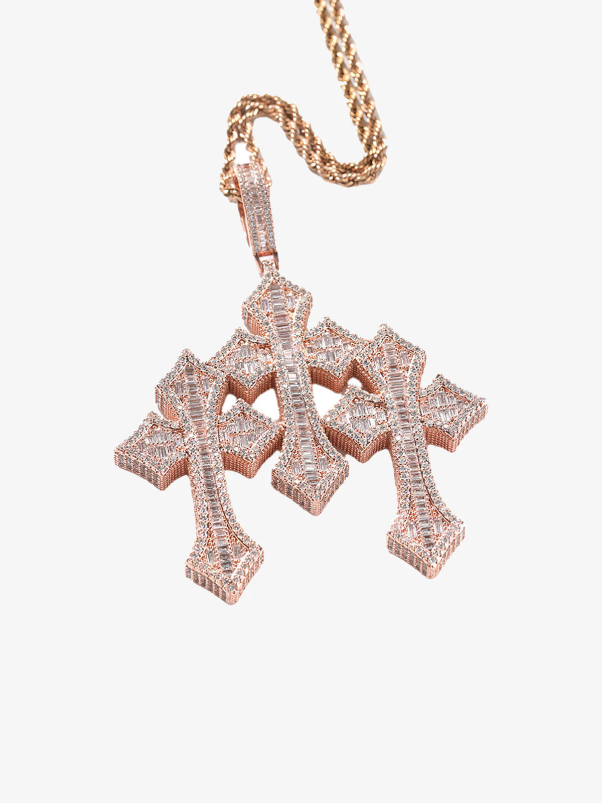 Cross Zircon Pendant Copper Necklace - Image 4