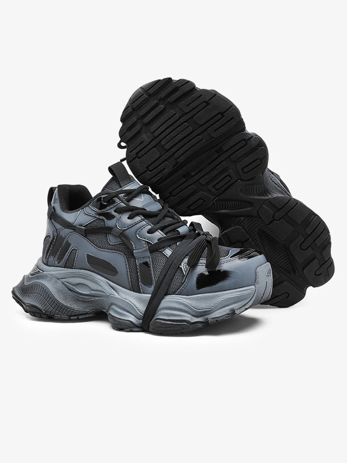 Cyberpunk Glossy Panel Techwear Chunky Sneakers - Image 3