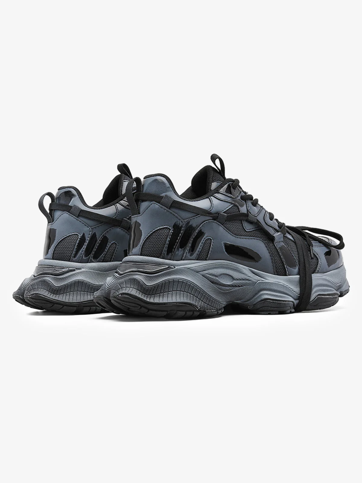Cyberpunk Glossy Panel Techwear Chunky Sneakers - Image 4