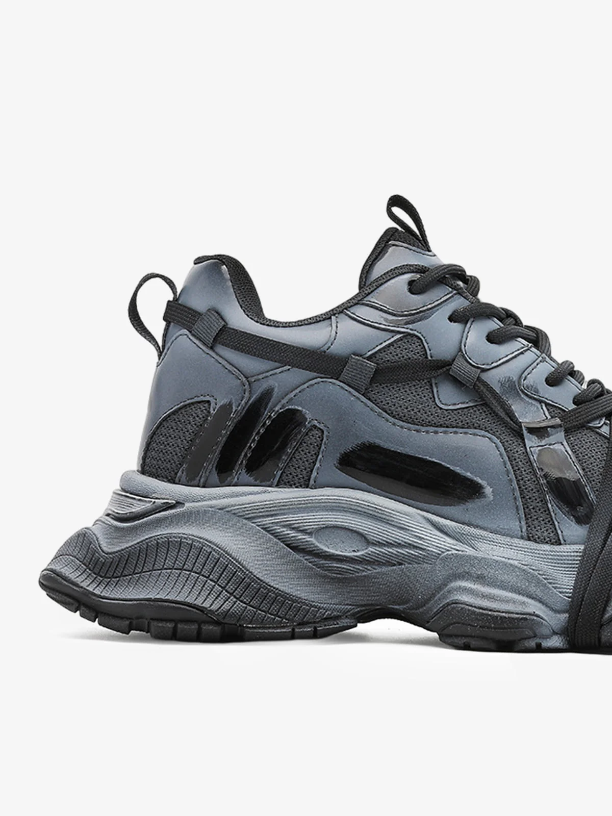 Cyberpunk Glossy Panel Techwear Chunky Sneakers - Image 5