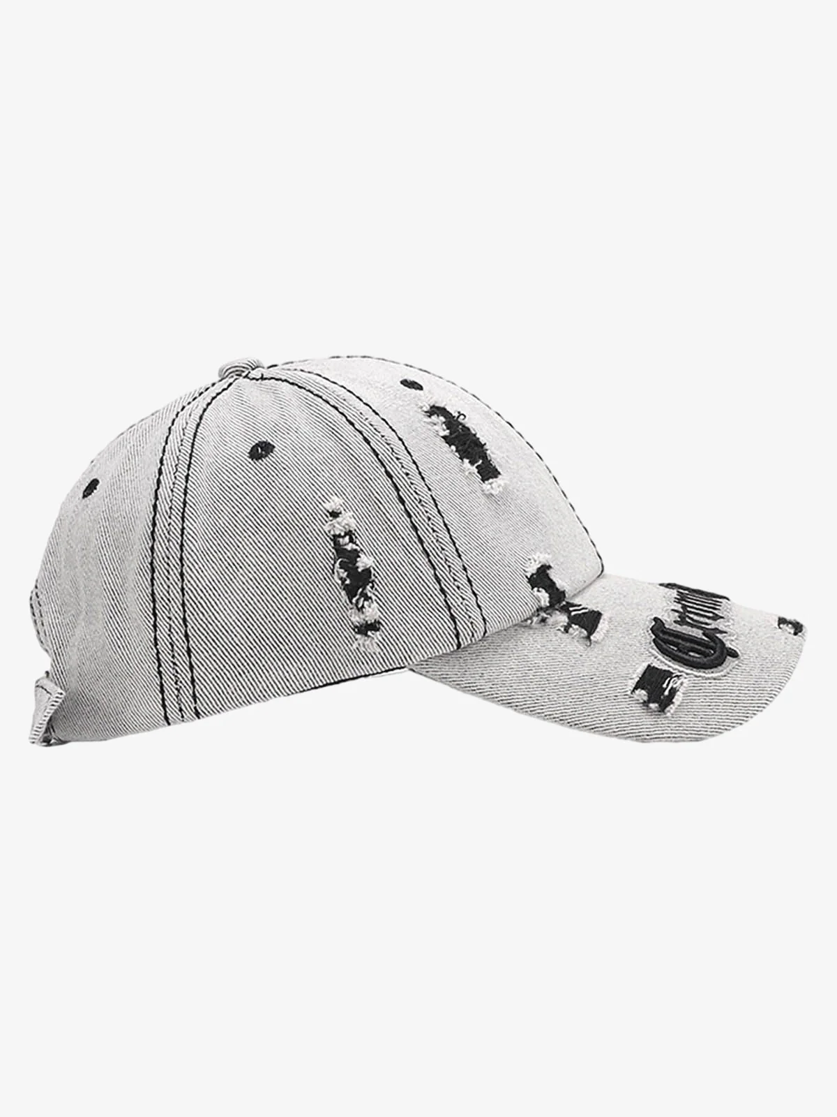 Distressed Letter Embroidery Baseball Cap - Image 4