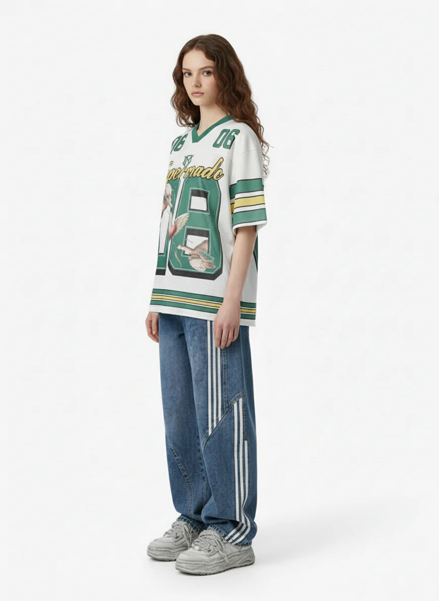 Sports Jersey V-Neck T-Shirt - Image 5