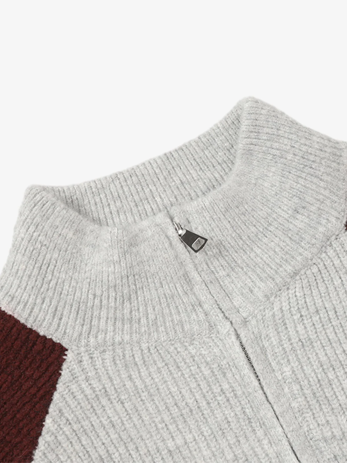 High Street Biker Style Patchwork Zip-up Knitted Jacket - Image 20