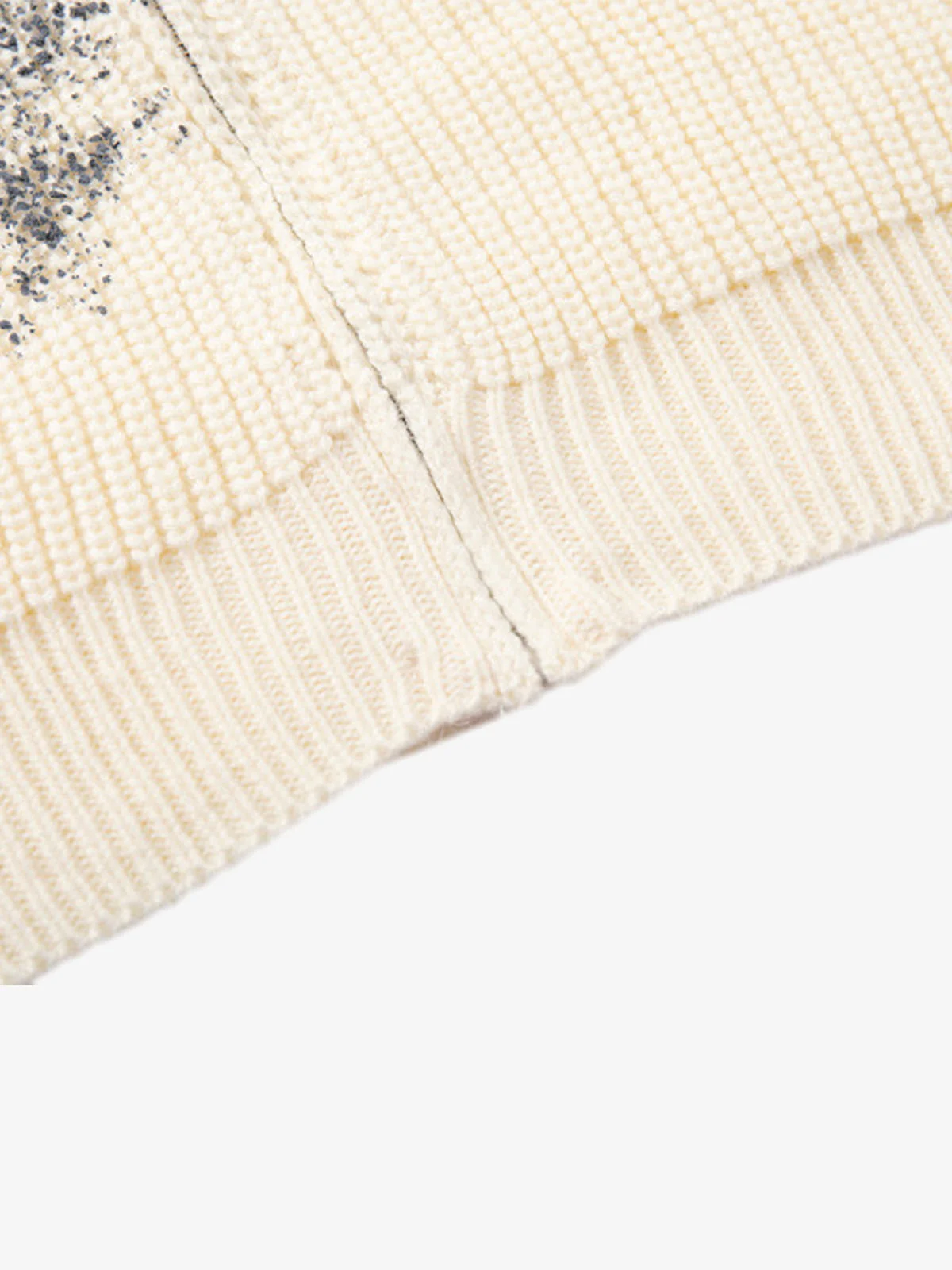 Ink-Splashed Butterfly Jacquard Zip Knit Sweater - Image 17