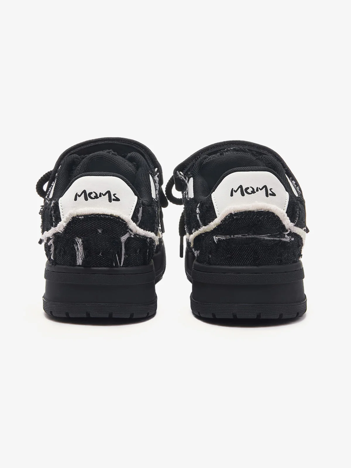 Retro Distressed Denim Patch Velcro Sneakers - Image 7