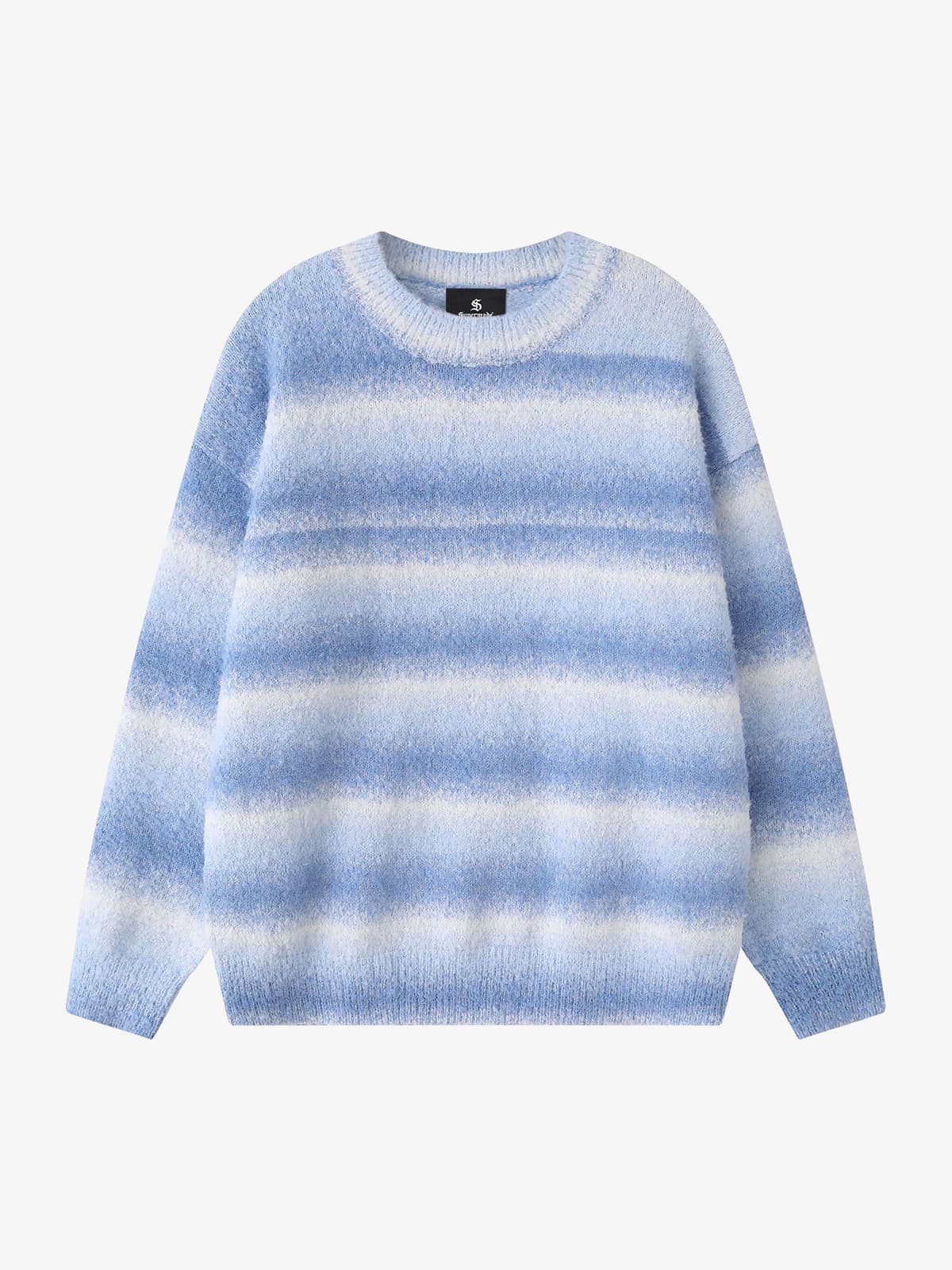 Retro Gradient Stripe Jacquard Sweater - Image 4