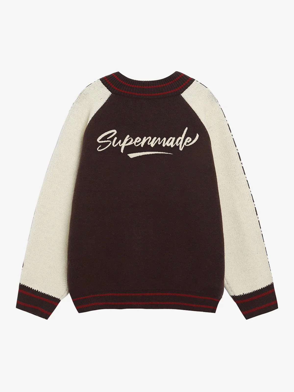 Retro Motorcycle Colorblock  Knitted Zip-up Sweater Jacket - Image 10