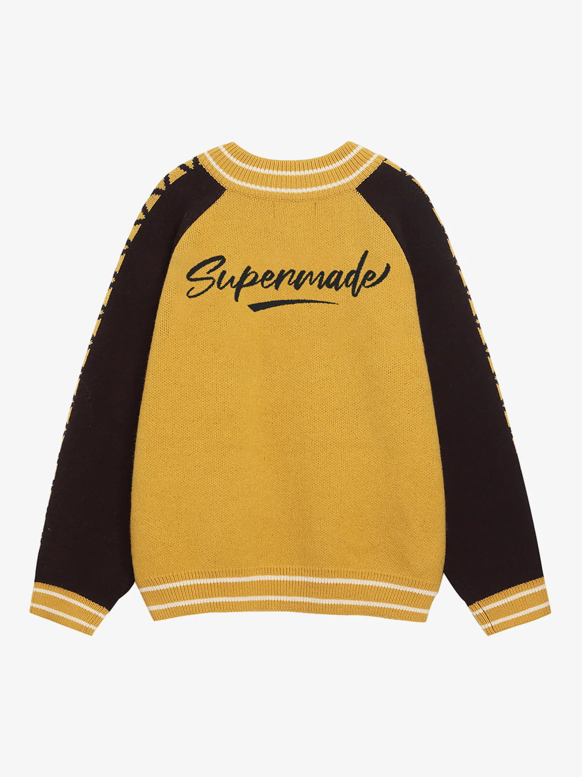 Retro Motorcycle Colorblock  Knitted Zip-up Sweater Jacket - Image 11