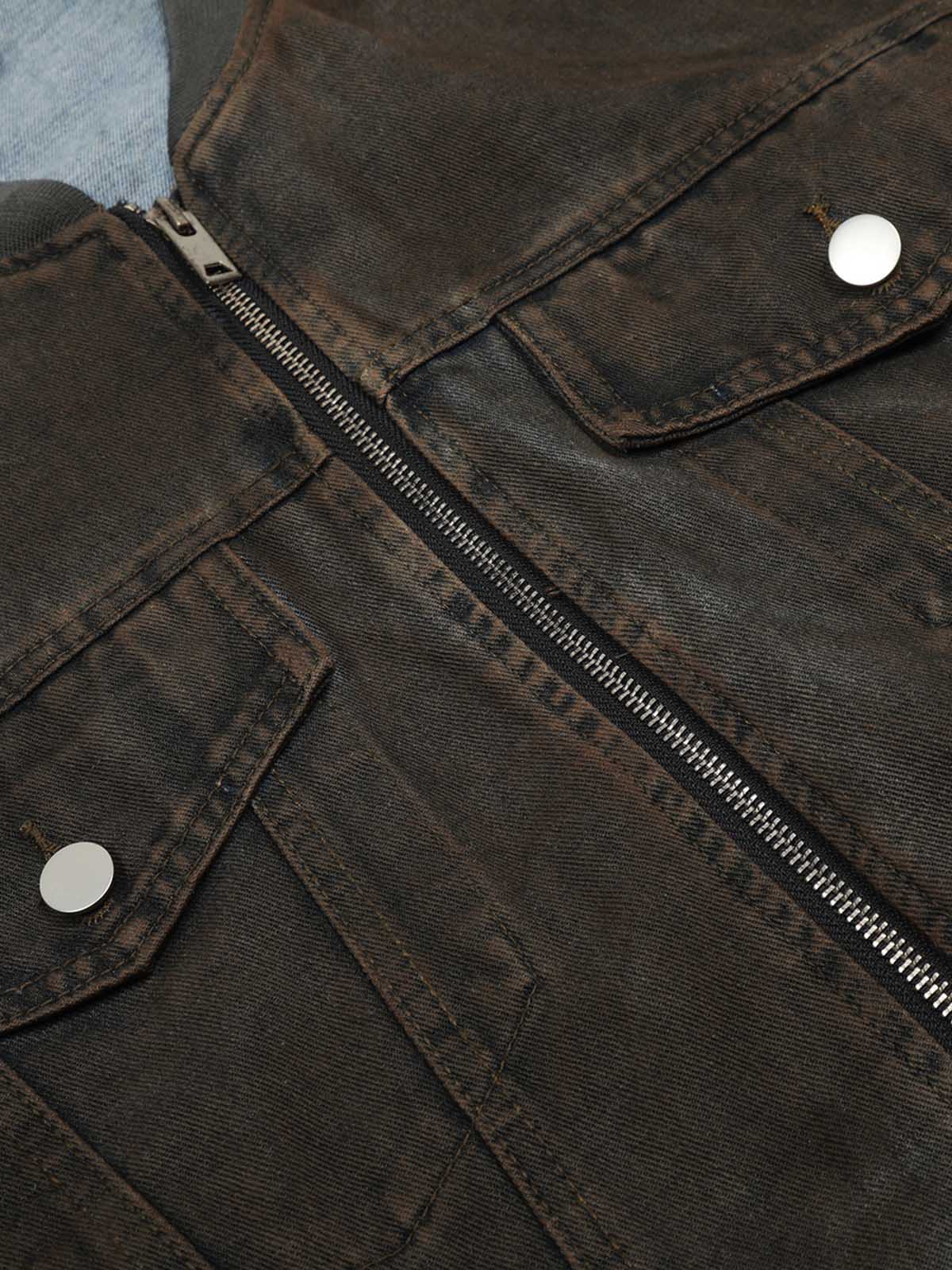 Retro Wasteland Dirty Dyed Denim Jacket - Image 3