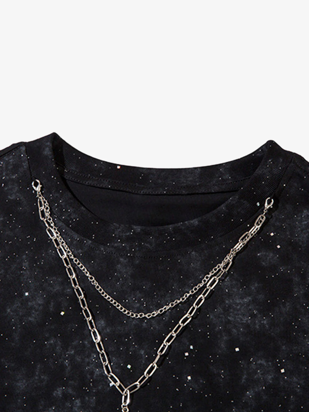 Retro Rhinestone Cross Chain Vest - Image 6