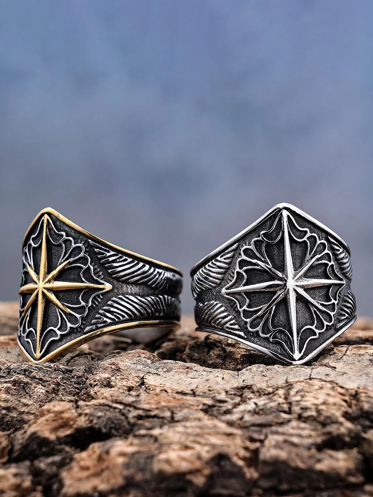 Star Engrave Steel Ring - Image 4