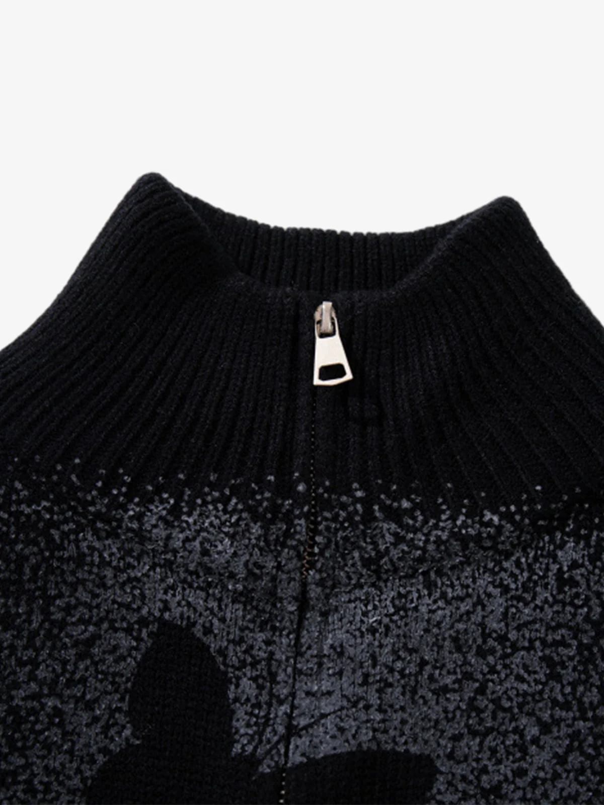 Street Dark Phantom Butterfly Stand-Collar Knit Cardigan Sweater - Image 11