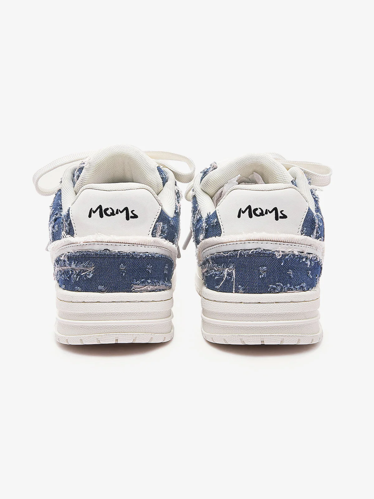 Street Distressed Denim Patchwork Sneakers - Image 7