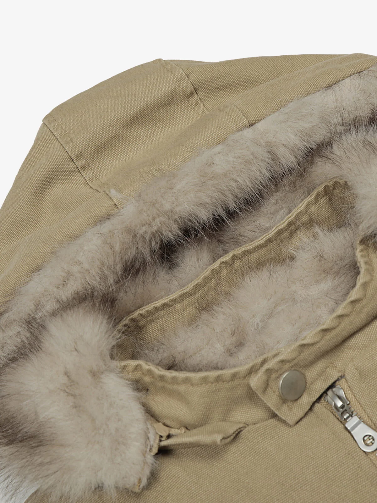 Street Outdoor Detachable Fur Collar Fleece Hooded Padded Jacket - Image 11