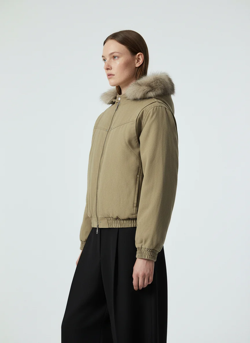 Street Outdoor Detachable Fur Collar Fleece Hooded Padded Jacket - Image 5