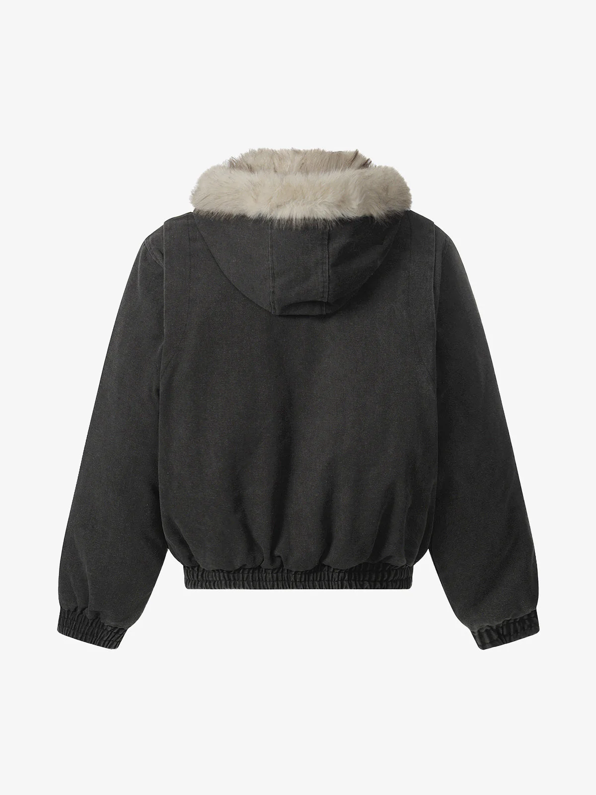 Street Outdoor Detachable Fur Collar Fleece Hooded Padded Jacket - Image 8