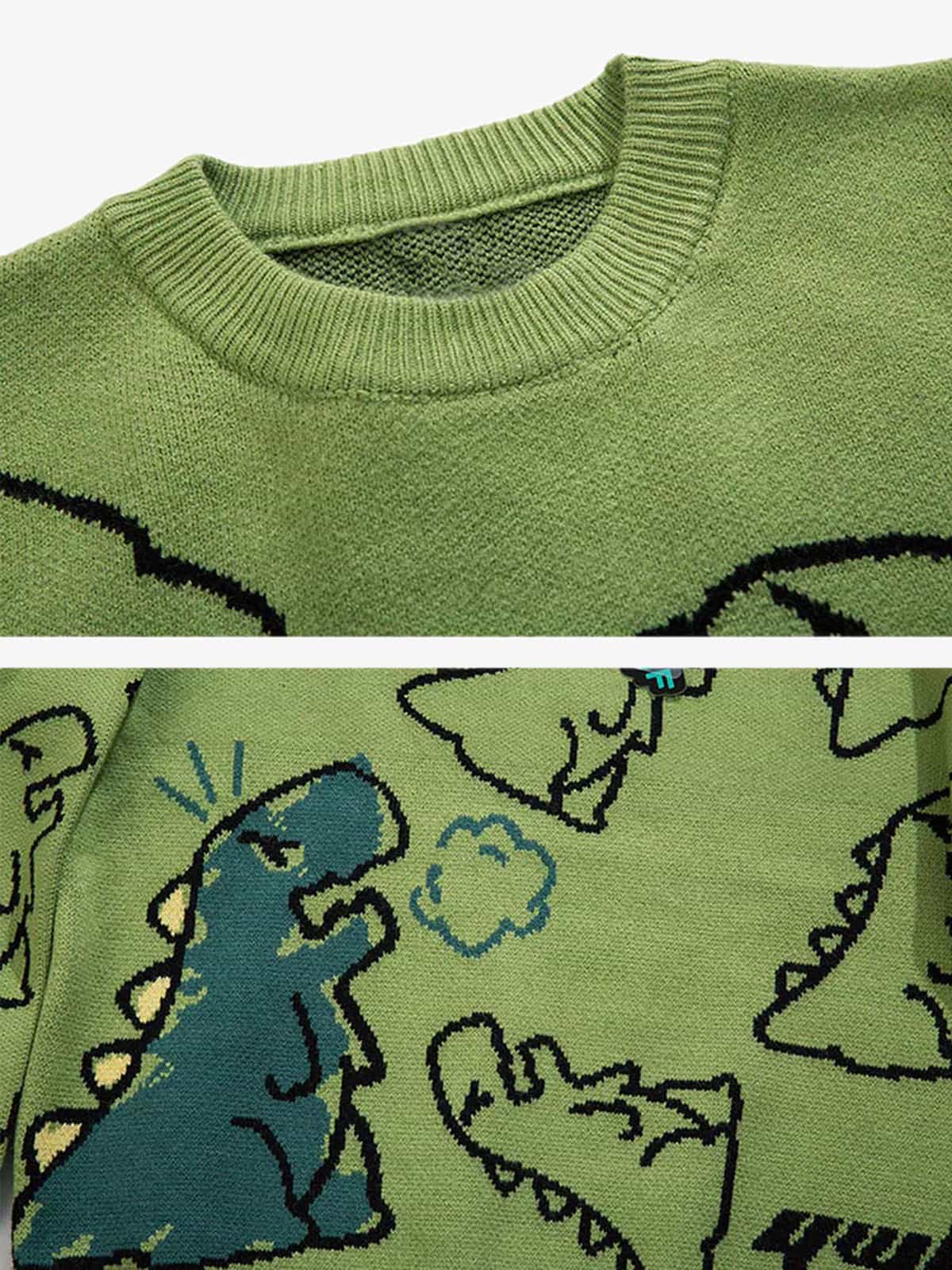 Thesupermade Cartoon Dinosaur Printed Sweater - 1004 - Image 7
