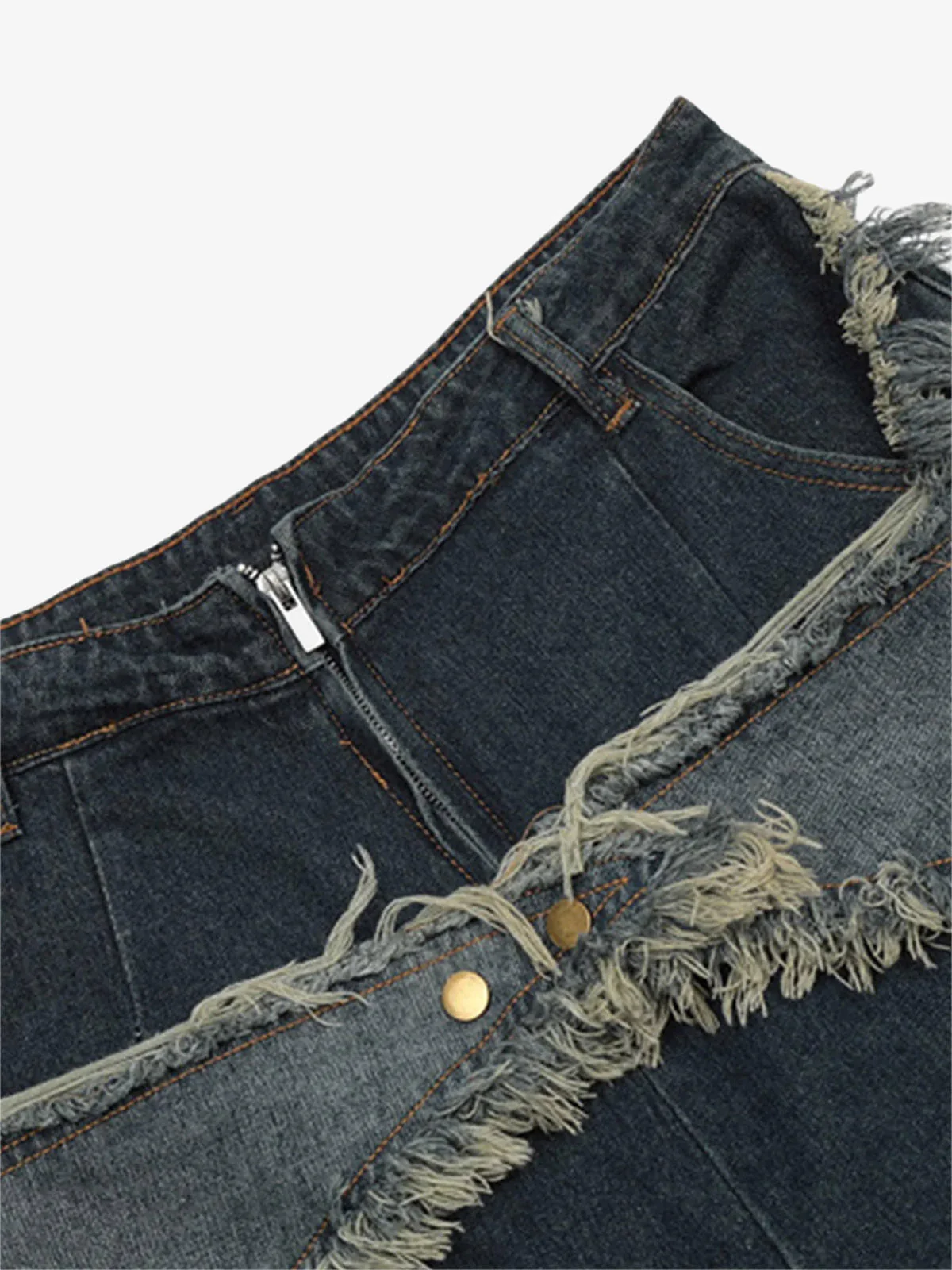 Thesupermade American Pentagram Tassel Patch Denim Shorts - 1681 - Image 3