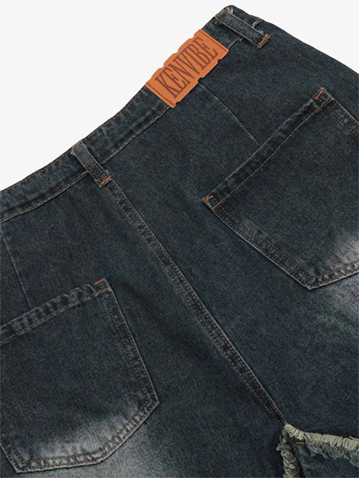 Thesupermade American Pentagram Tassel Patch Denim Shorts - 1681 - Image 9