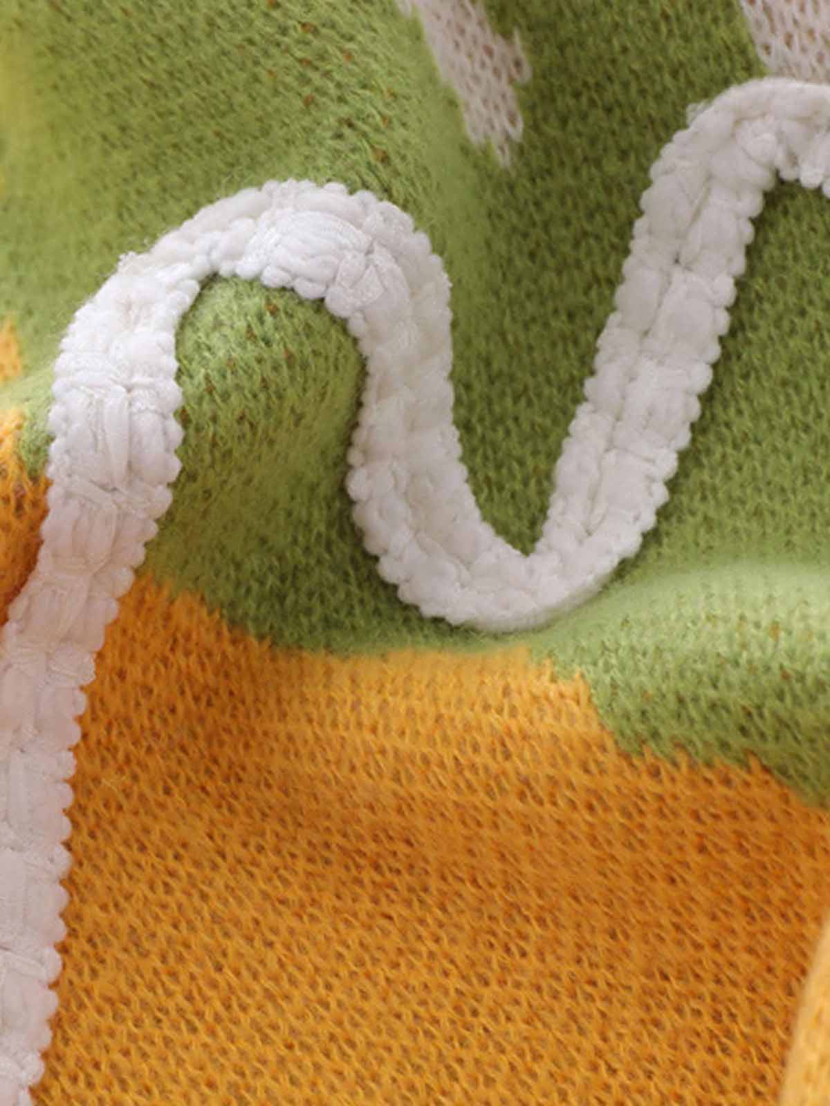 Thesupermade Graffiti Love V-neck Irregular Sweater - 1695 - Image 5