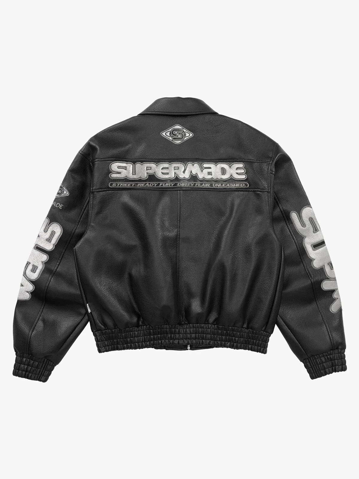 Faux Leather Vintage Street Black Air Jacket - 1821 - Image 8