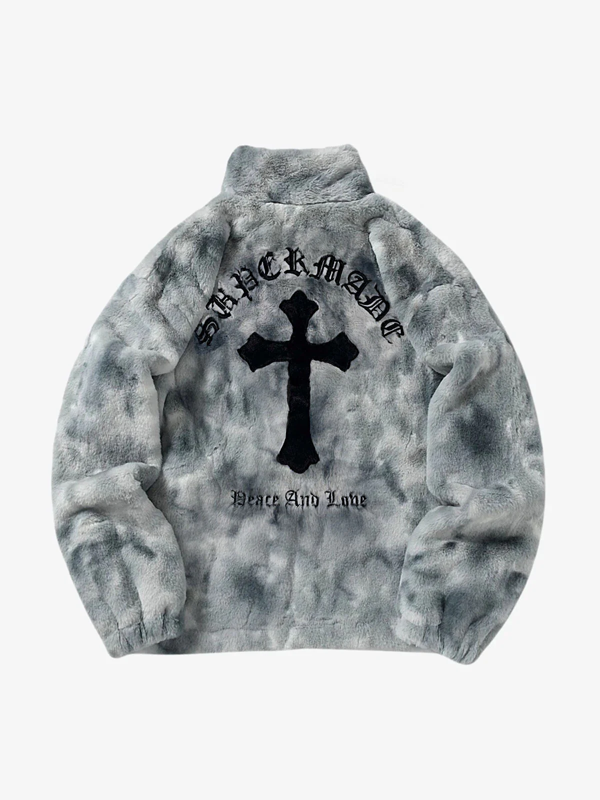 Heavy-Duty Faux Lambswool Tie-Dye Urban Jacket - 1558 - Image 12