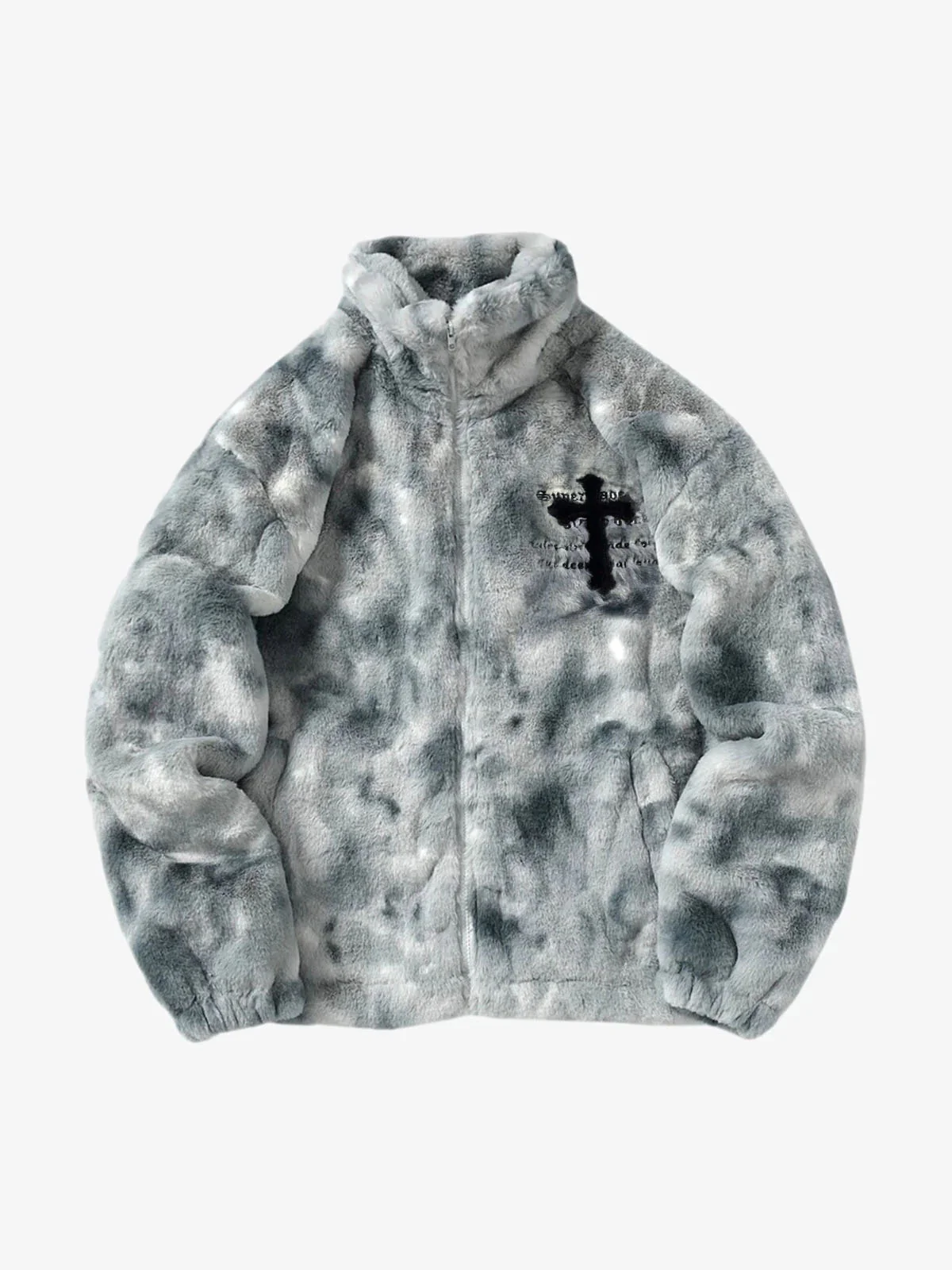 Heavy-Duty Faux Lambswool Tie-Dye Urban Jacket - 1558 - Image 13