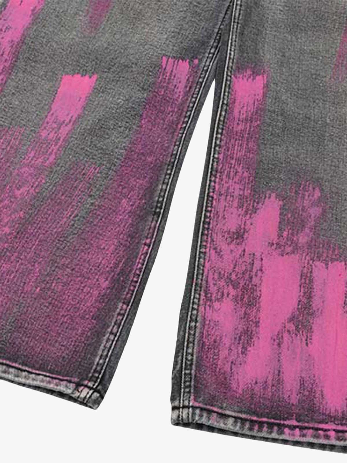 Thesupermade Graffiti Distressed Washed Baggy Jeans - 1886 - Image 7