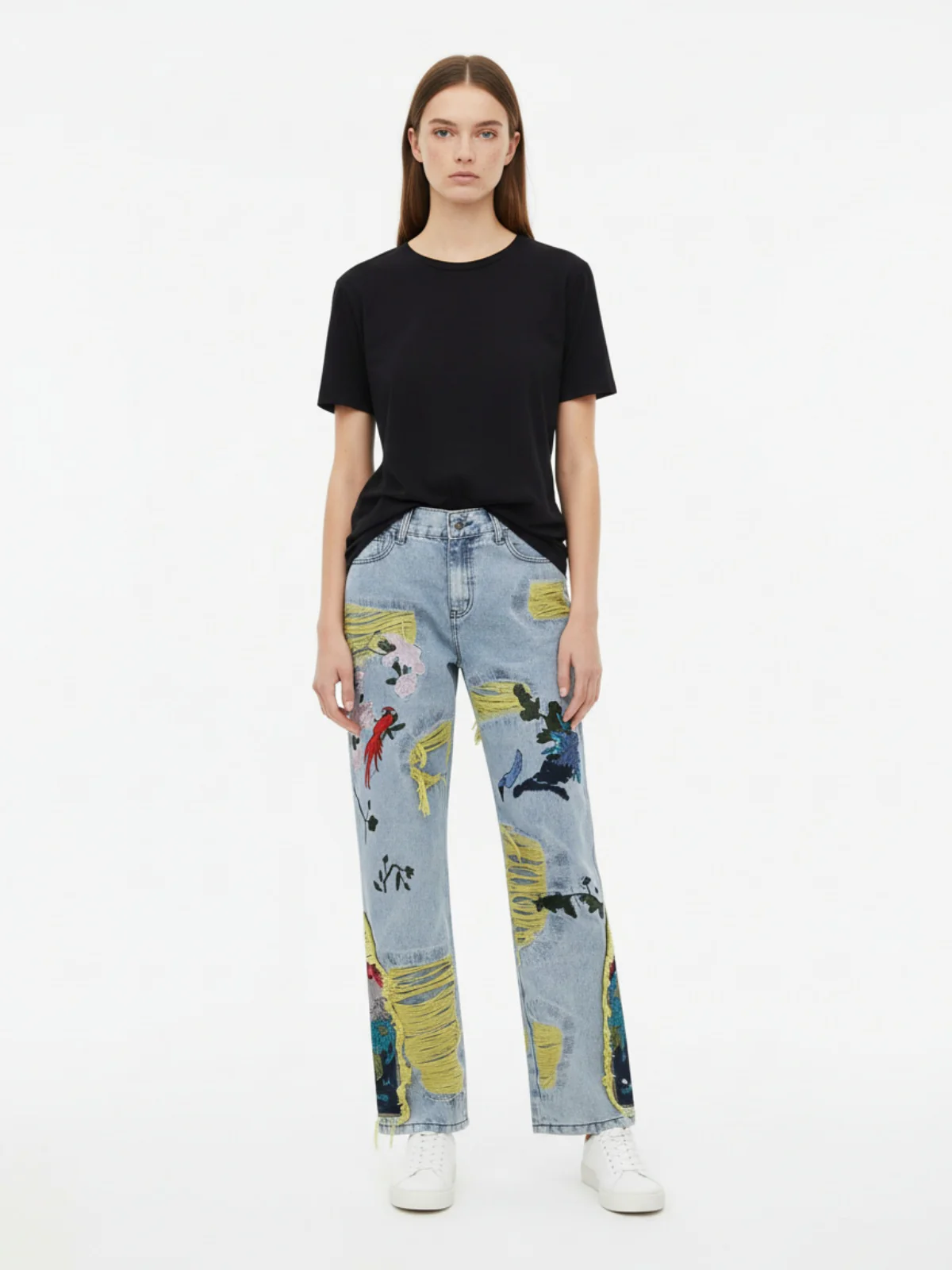 Thesupermade Plum Embroidery Jeans - 1618 - Image 3