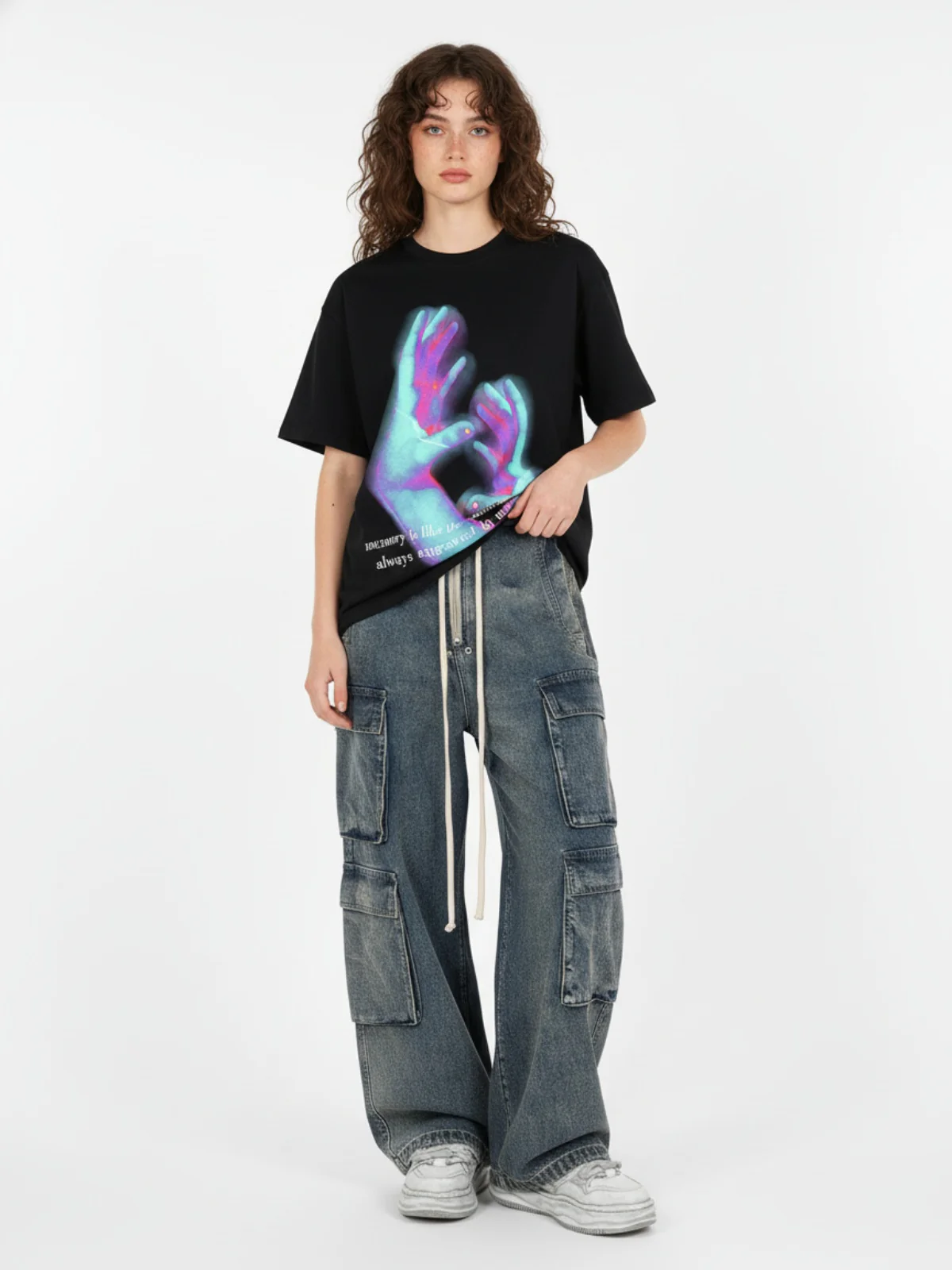 Thesupermade Wide Leg Multi-Pocket Straight Leg Loose Jeans - 1666 - Image 3