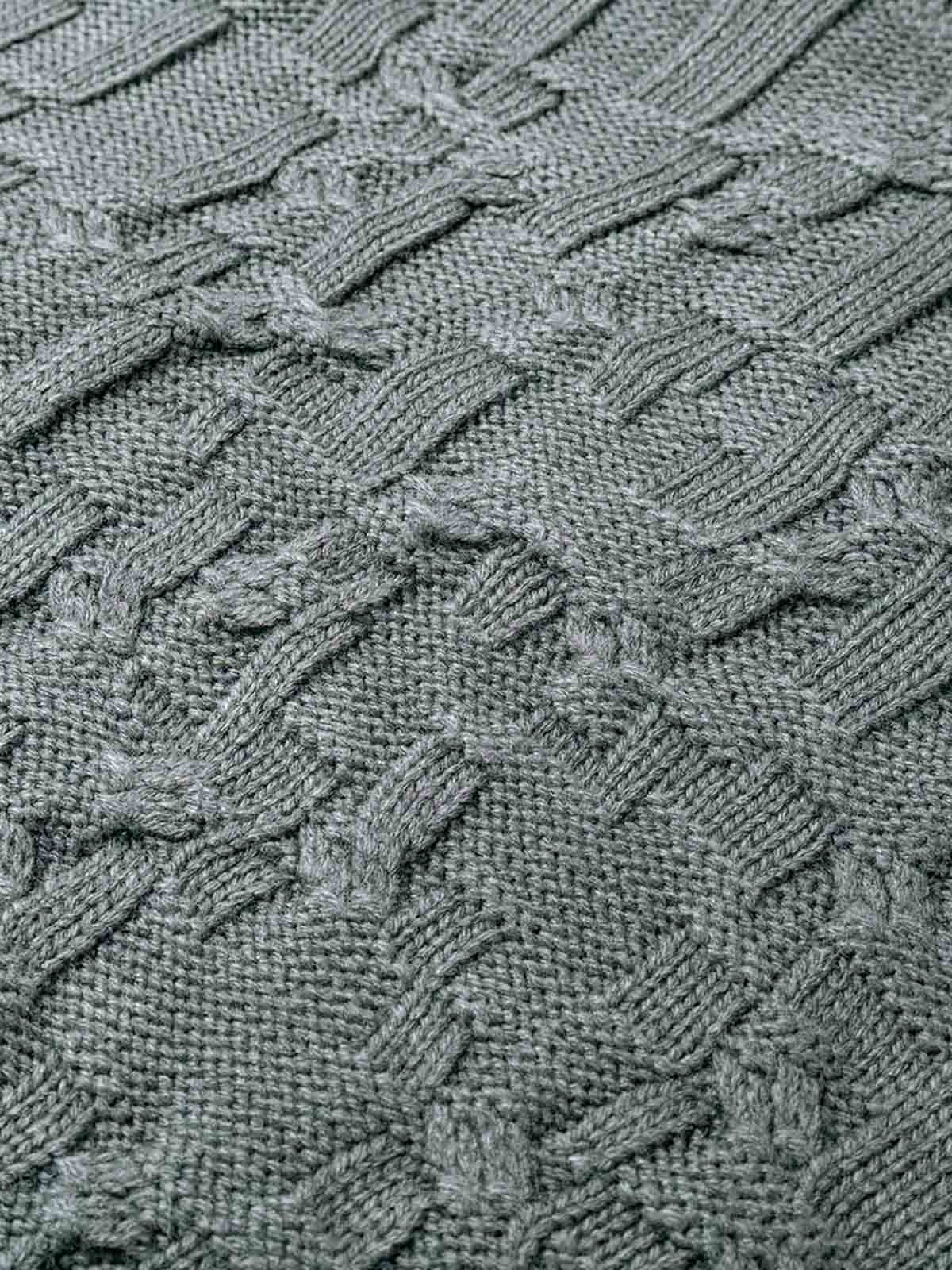 Asymmetric Irregular Knitted Sweater Hoodie - Image 7