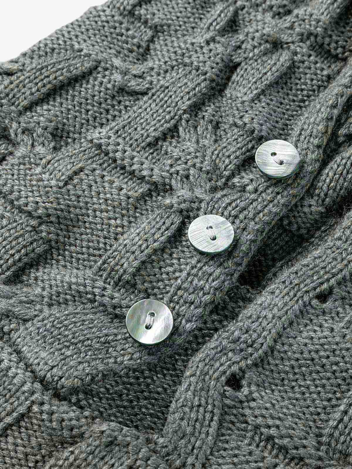 Asymmetric Irregular Knitted Sweater Hoodie - Image 9