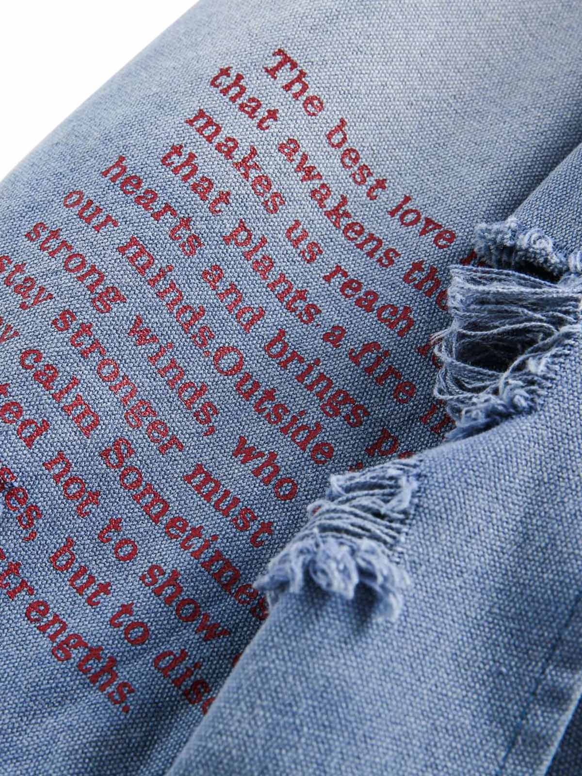 Ripped Graffiti Washed Zip Up Denim Jacket - Image 11