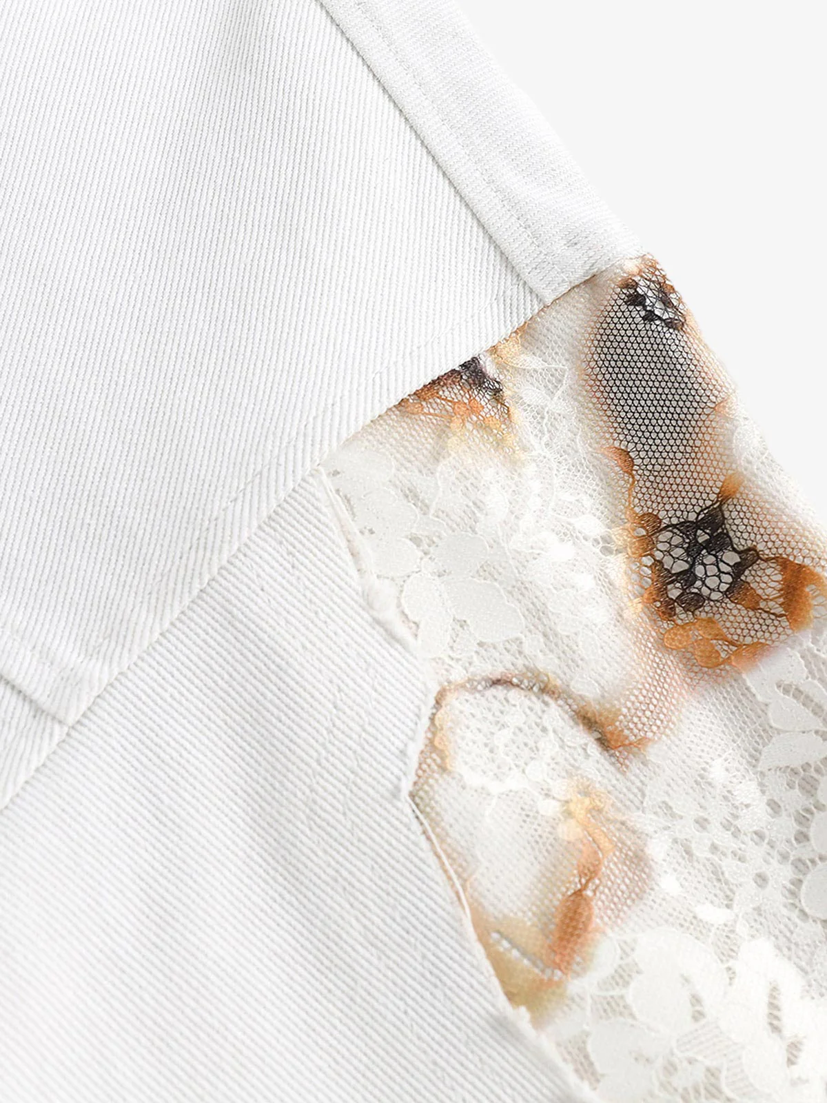 Thesupermade American Retro Lace Patchwork Denim Jacket - Image 11