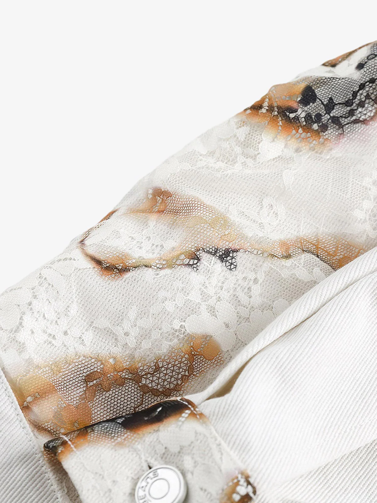 Thesupermade American Retro Lace Patchwork Denim Jacket - Image 9