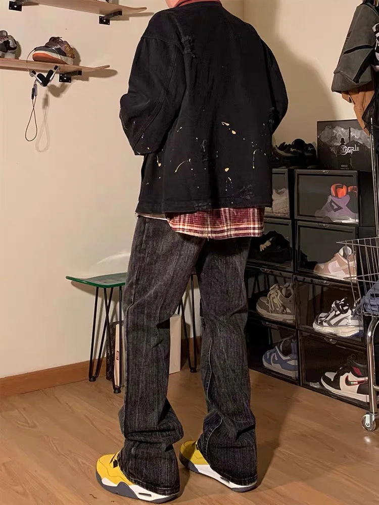 Thesupermade Retro Patchwork Letter Denim Jacket - 2117 - Image 4