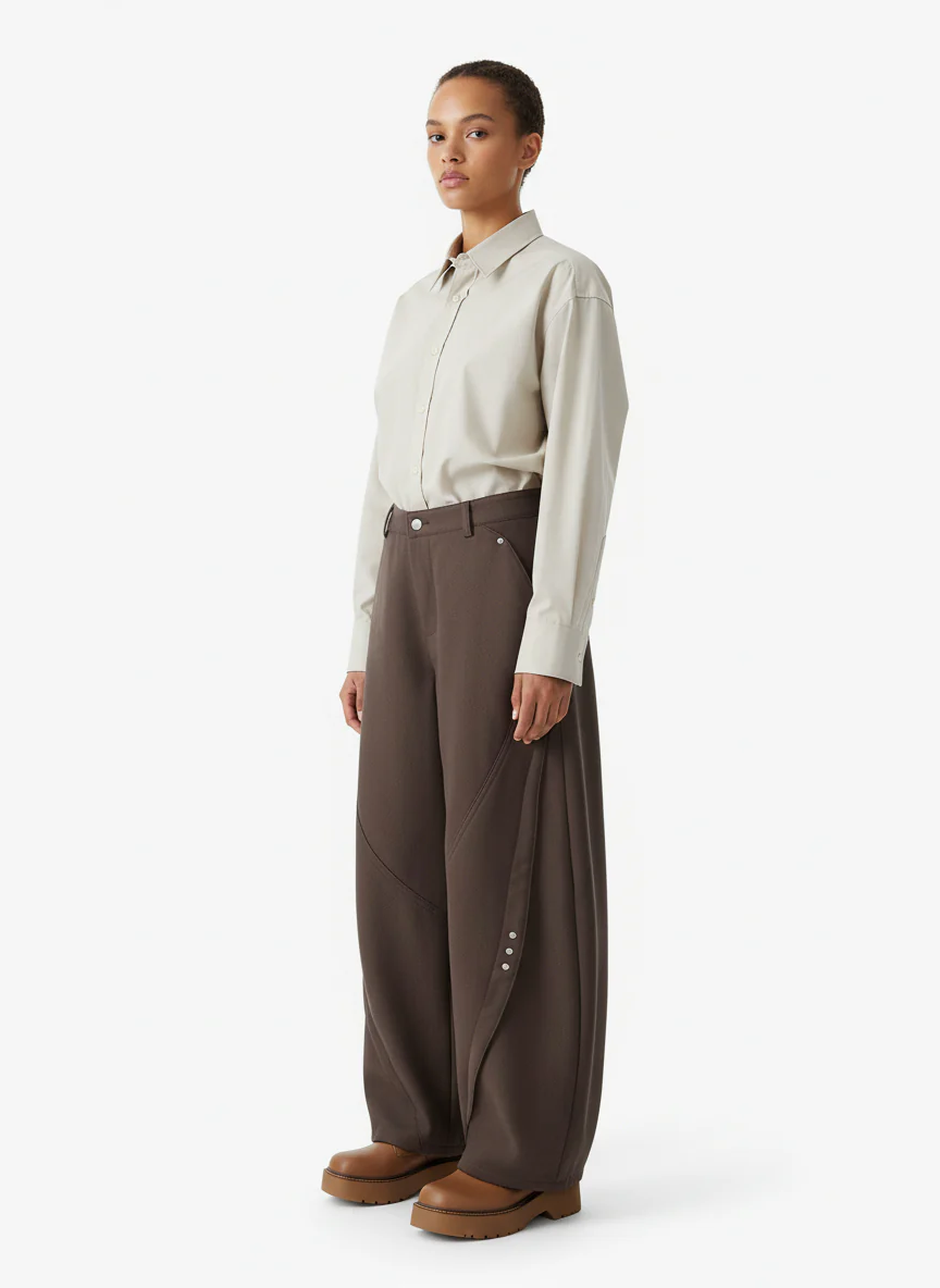 Retro Unisex Barrel Baggy Pants - 2450 - Image 5