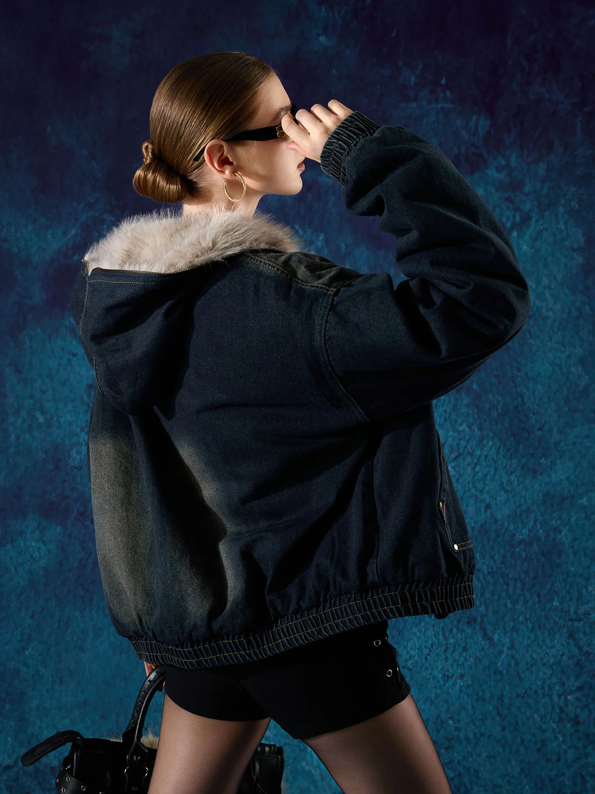 Cotton Washed Fur Hooded Jacket - 2265 - Image 5