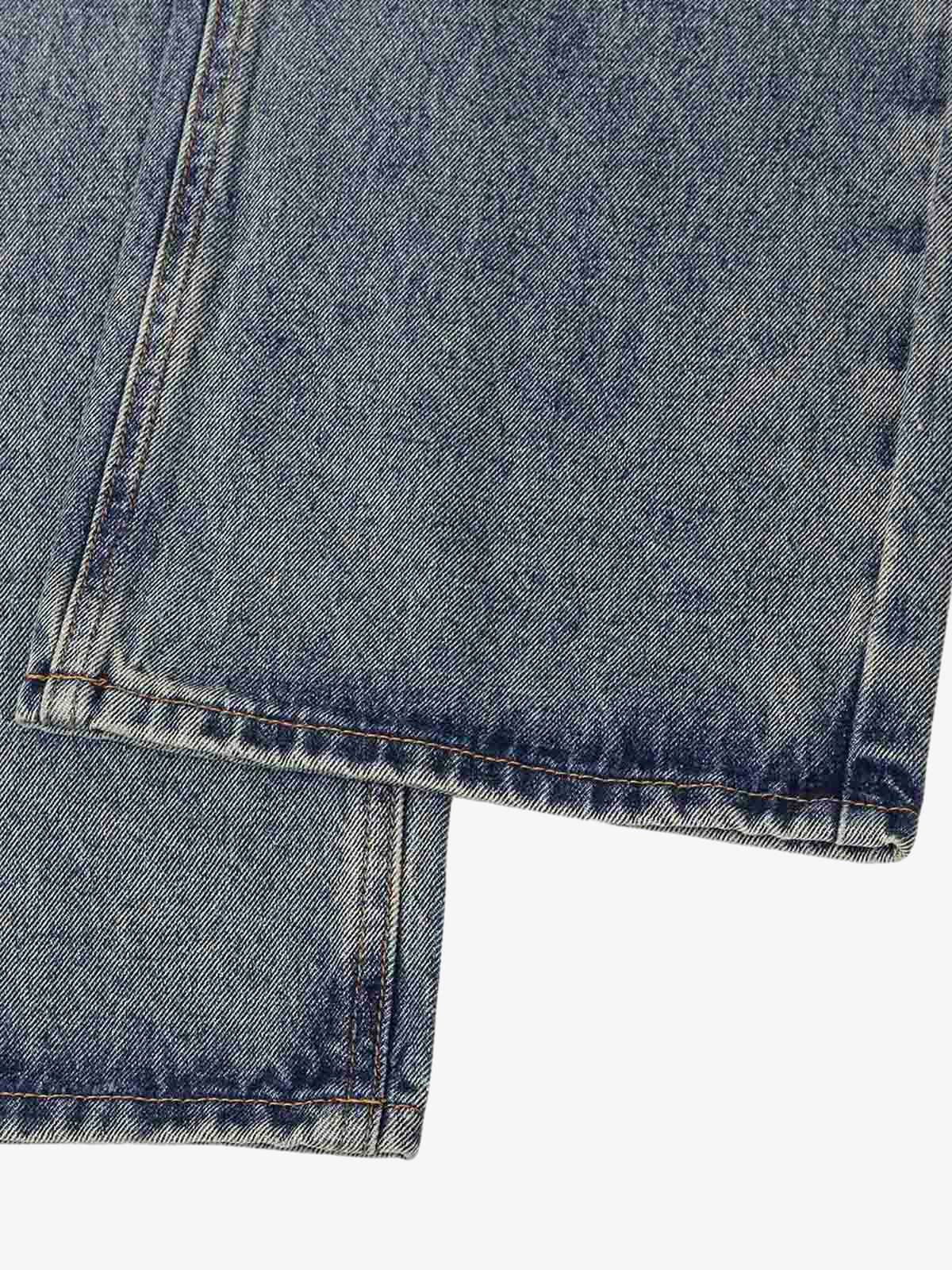 Thesupermade Distressed Washed Ink Splashed Straight Jeans - Image 7