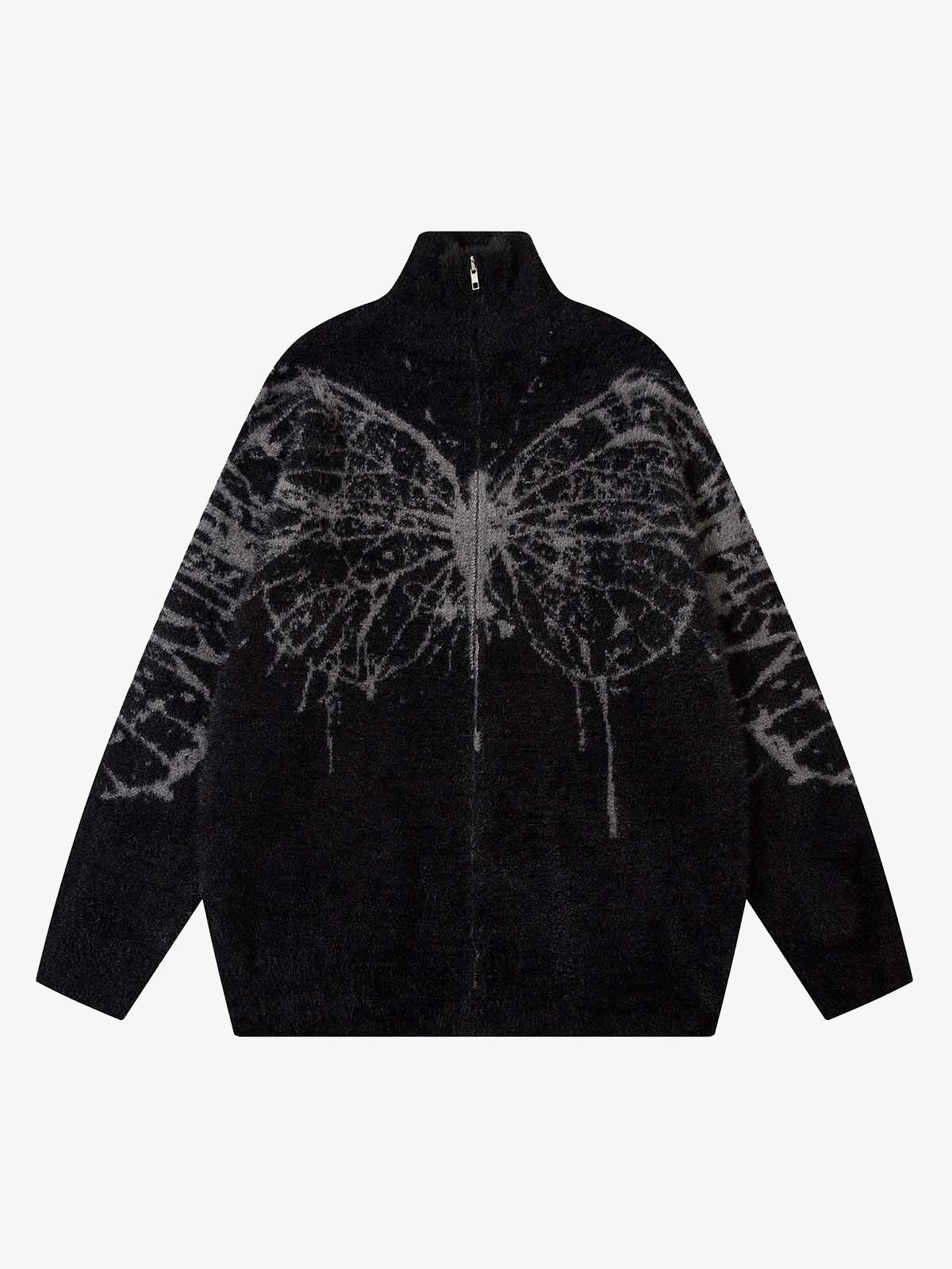 Thesupermade Butterfly Jacquard  Knit Mock Neck Sweater - Image 6