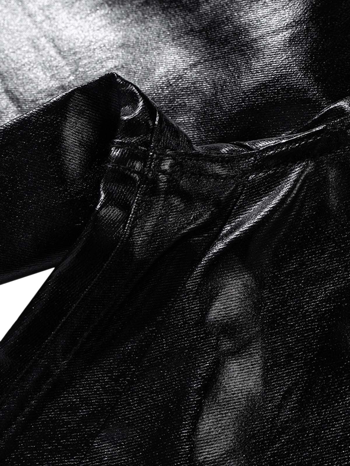 Thesupermade Glossy Patent Leather Flare Pants - 2396 - Image 8