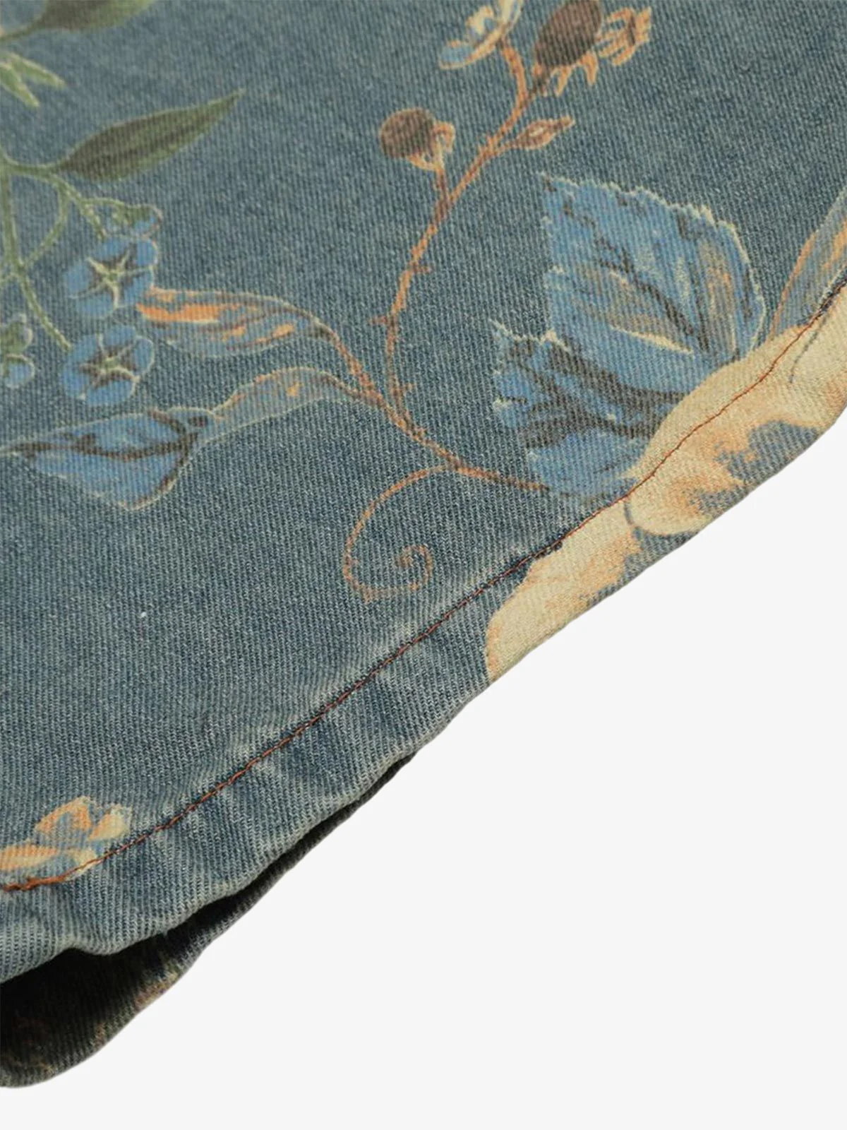 Denim Floral Print Carpenter Jeans - 2237 - Image 9